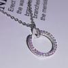 Korean Style Semicircle Geometric Nail Fashion Female Necklace AAAA Cubic Zirconia Pendant 925  Ladies Birthday Gift