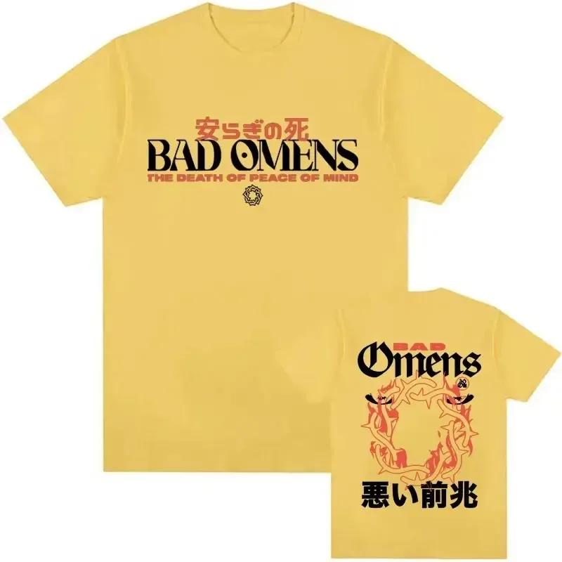 Retro Bad Omens Graphic T Shirt 2024 Tour American Music Concert T-Shirts Men's Gothic Hip Hop 100%Cotton T-Shirt Streetwear