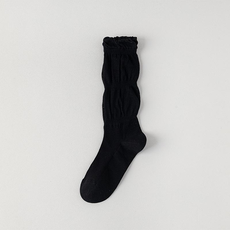 Women's Summer Thin Solid Color Mesh Boneless Loose Tube Pile Cotton Socks