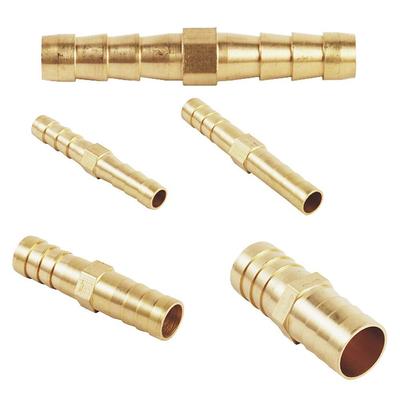 Pipe Fitting Straight Pipe Joint 6mm 8mm 10mm 12mm 16mm Brass Hose Barb Tube Equal Barb Coupler Connector Adapter PU PE Tube