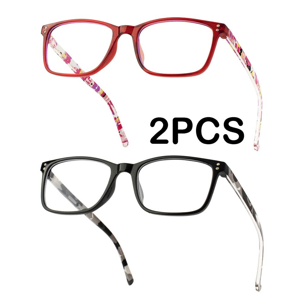 2PCS Vintage Reading Glasses Lightweight Anti Eyestrain Fashion Computer Presbyopic Glasses For Women Men