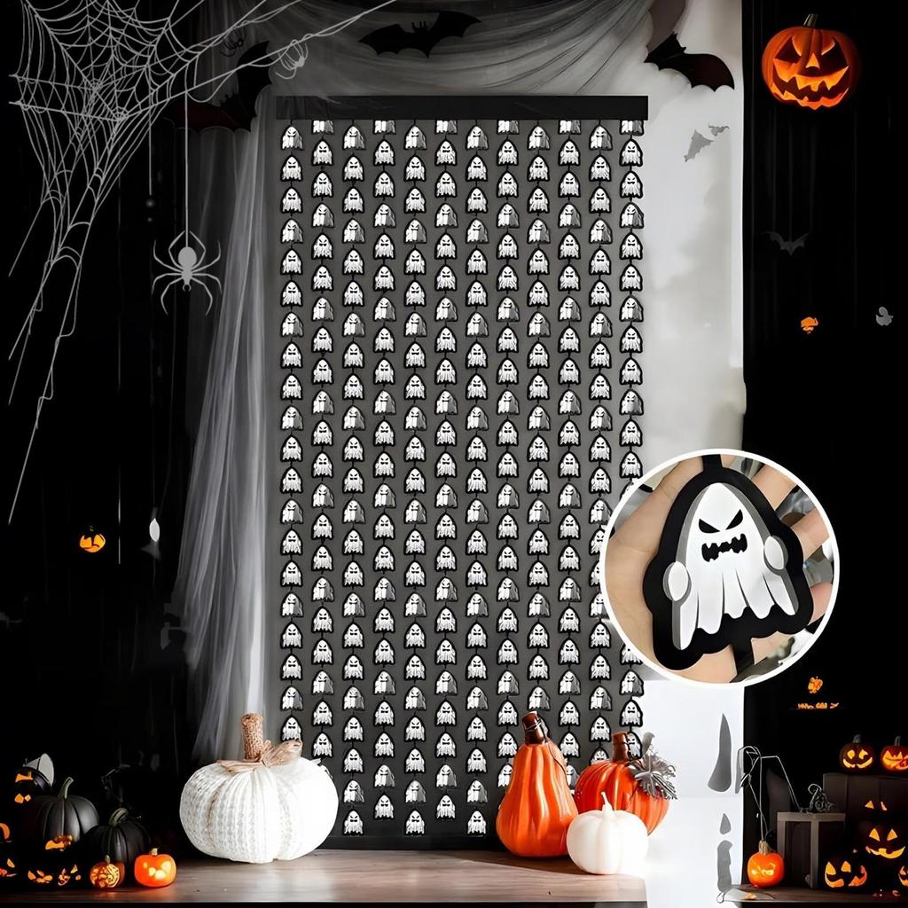 Ghost Shower Curtains Ghost Halloween Backdrops For Wall Cute Glow-in-Dark Backdrop Decoration For Party Kitchen Home Wall