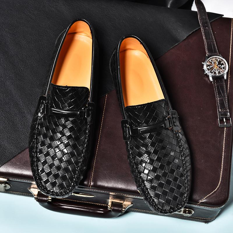 Herr Mockasiner Loafers Körskor Flats Casual Slip-ons Plusstorlek Färg Khaki Ärt-skor