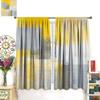 Yellow Abstract Window Curtain, Modern Abstract Rust Art Painting Print Window Drapes for Living Room Bedroom 42" W X 45" L(No B