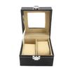 Luxury Portable 2 Slots Watch Storage Pad Case Box   Woman Man Black