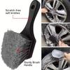 Car Tire Brush - Durable Wheel Cleaning Scrub Brush with Ergonomic Handle - Automotive Detailing Tool for Rims Wheels Amagi