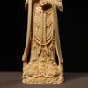 Wooden Buddha Statue Guanyin Statue Solid Wood Carving Home Living Room Office Buddhist Shrine Wealth Luck Feng Shui Decor