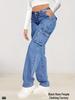 2025 Women's Retro Mid-Waist Multi-Pocket Cargo Jeans - Casual Straight-Leg Hot Girl Style