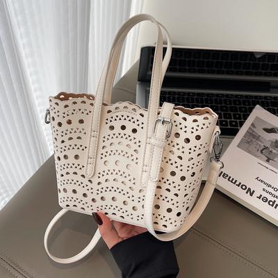 High-end Carved Hollow Portable Small Bag Women's 2025 New Fashion Texture Bucket Bag Single Shoulder Messenger Bag Tide