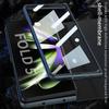 Samsung Z Fold5 Leather Flip Case with Pen Slot - Foldable Screen Protective Cover