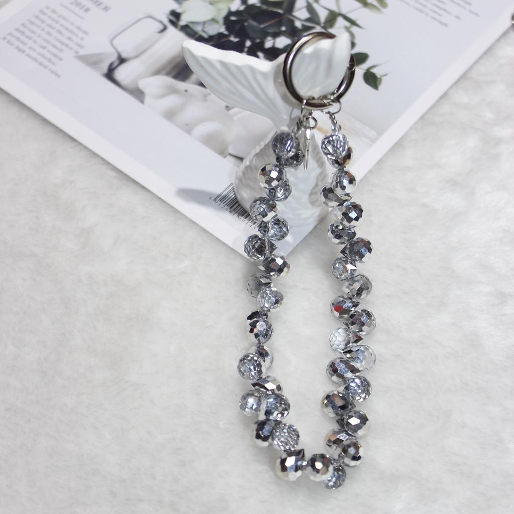 Cell Phone Lanyard 26cm Colorful Crystal Charm Phone Chain Wrist Strap