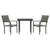 VidaXL Ensemble à manger de jardin 3 pcs noir textilène et acier, ensemble à manger d'extérieur, salon de jardin, table à 3200734