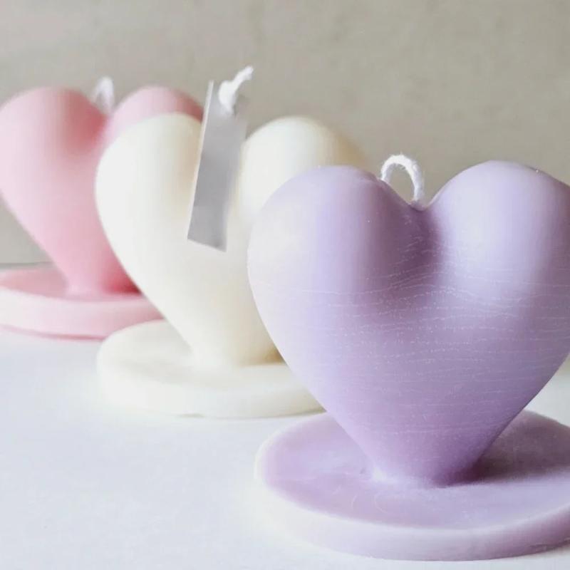 Heart-shaped Scented Candle Silicone Mold DIY Beautiful Rose Ball Resin Mould Flower Gypsum Making Tool Craft Gifts Home Decor