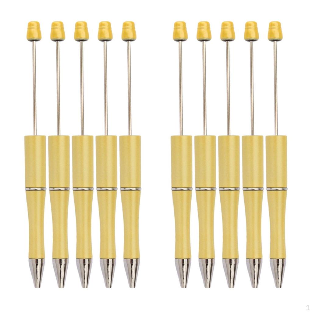 10 darab gyöngyözhető toll, gyöngyös golyóstoll fekete tintával, rollerball toll, írótoll kézműves tollakhoz