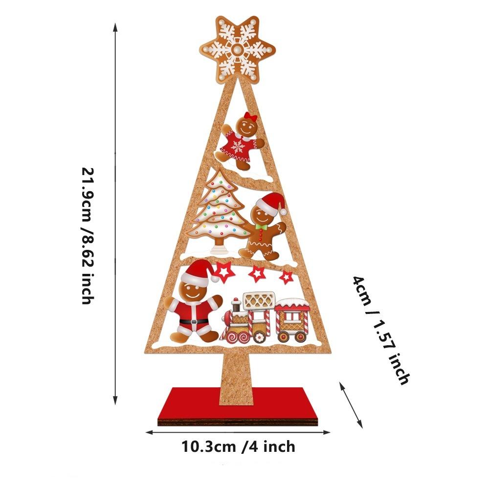 Wooden Christmas Tree Tabletop Decoration Creative Gifts Desktop Ornament for Christmas & New Year Party Atmosphere Home Decor