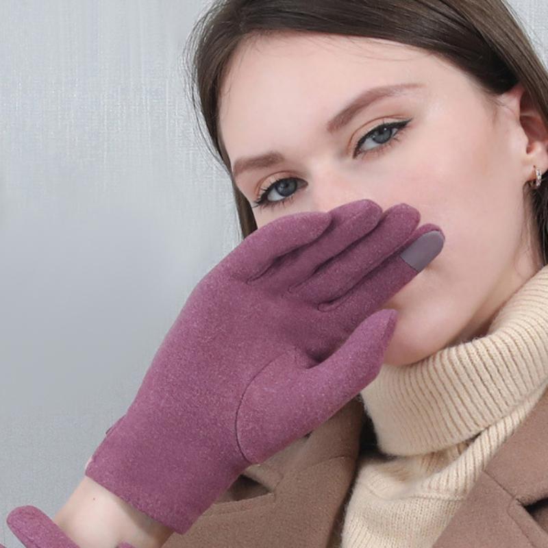 Dámské rukavice podzimní a zimní jednovrstvé tenké řidičské rukavice s dotykovou obrazovkou Teplé cyklistické rukavice