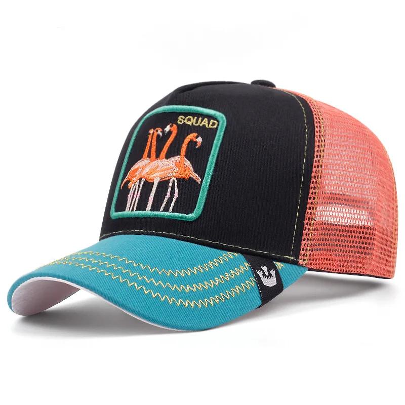 Household supplies MH Mode Dieren Borduren Baseball Caps Mannen Vrouwen Snapback Hiphop Hoed Zomer Ademend Mesh Zon Gorras Unisex Streetwear Bone
