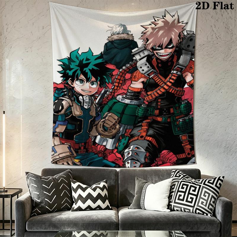 My Hero Academia Wall Tapestry Aesthetic Wall Hanging Printed Fabric Blanket Decorative Tapestries for Bedroom Living Room Home Decor