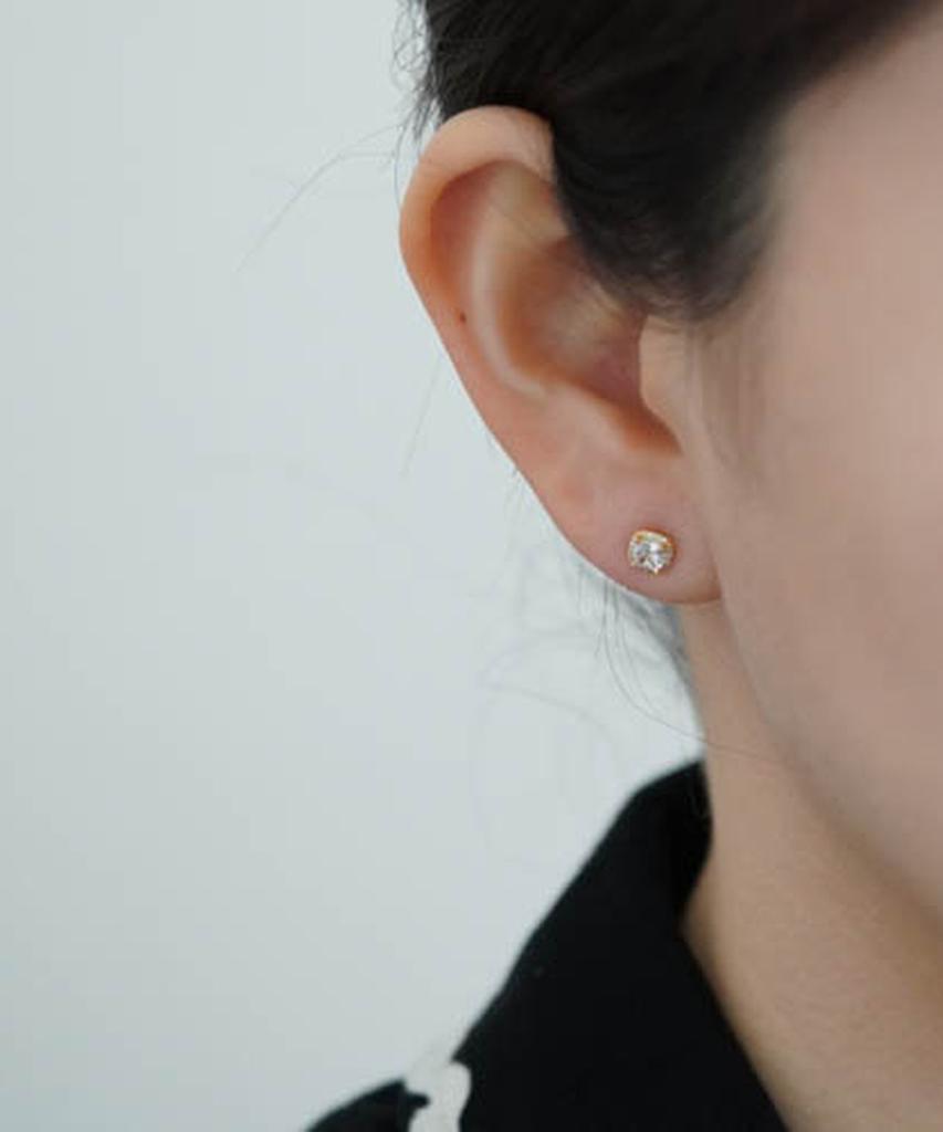 Alleun Silver 925 Square Cubic Point Silver Earrings Bold