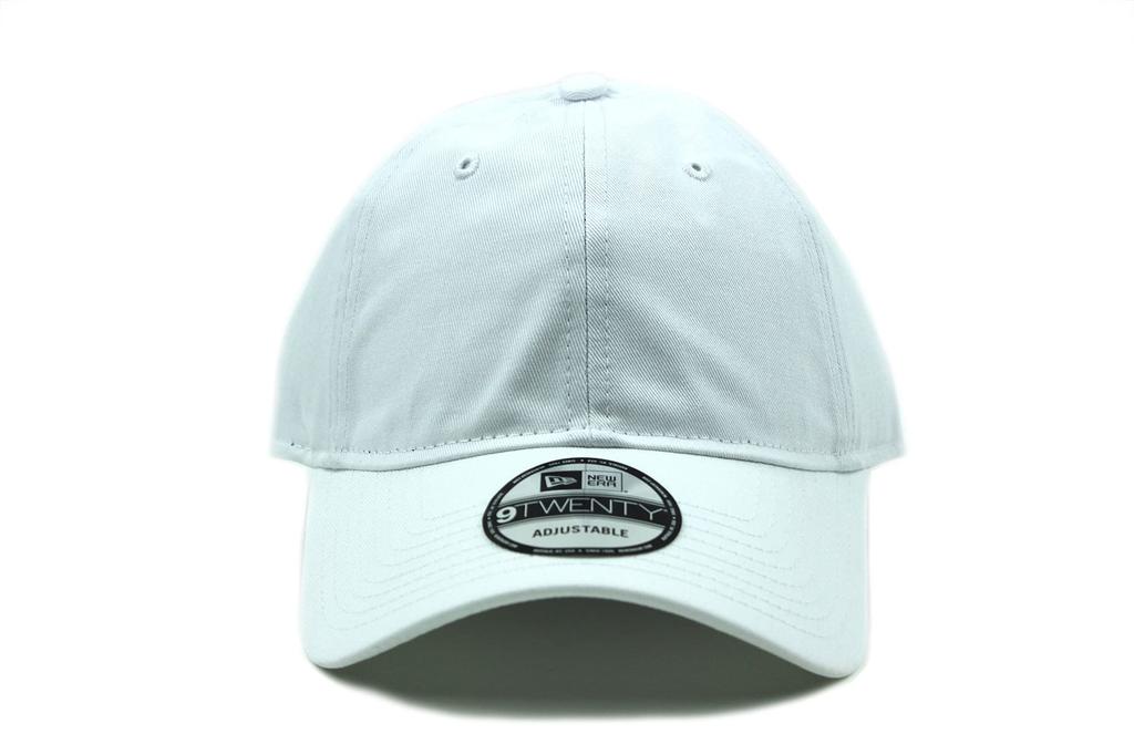 New Era Adjustable Fit Brim Cap, White, Free Size Cotton Twill Baseball Hat for Men and Women, Unisex