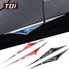 BQAX1 2Pcs 3D Alloy Knife Emblem Car Body Side Door Blade Fender Sticker For Volkswagen VW TDI Rline Golf 6 7 GTI Passat Jetta Tiguan