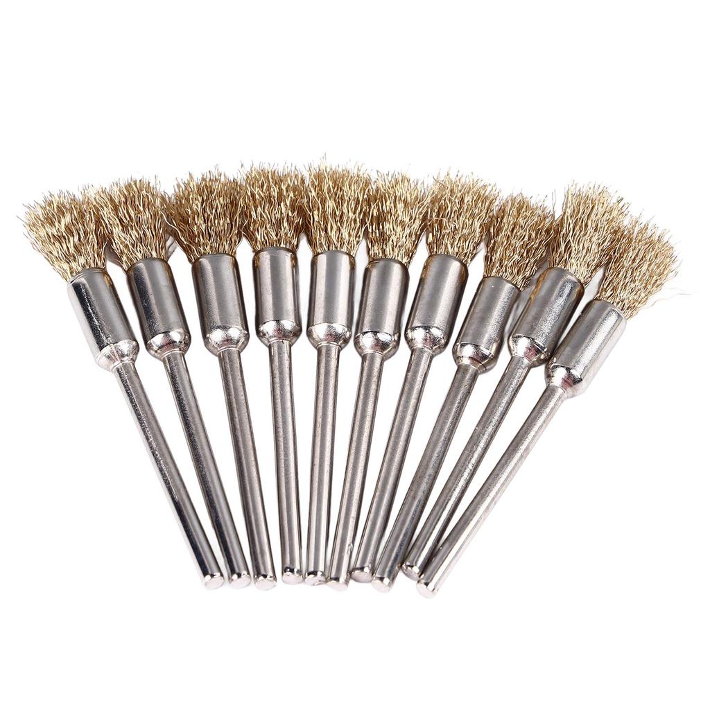 30pcs Extended Wire Brush Pen Shape Steel Copper Wire Cleaning End Brush Rust Paint Removal Bits Polishing Rotary Tools