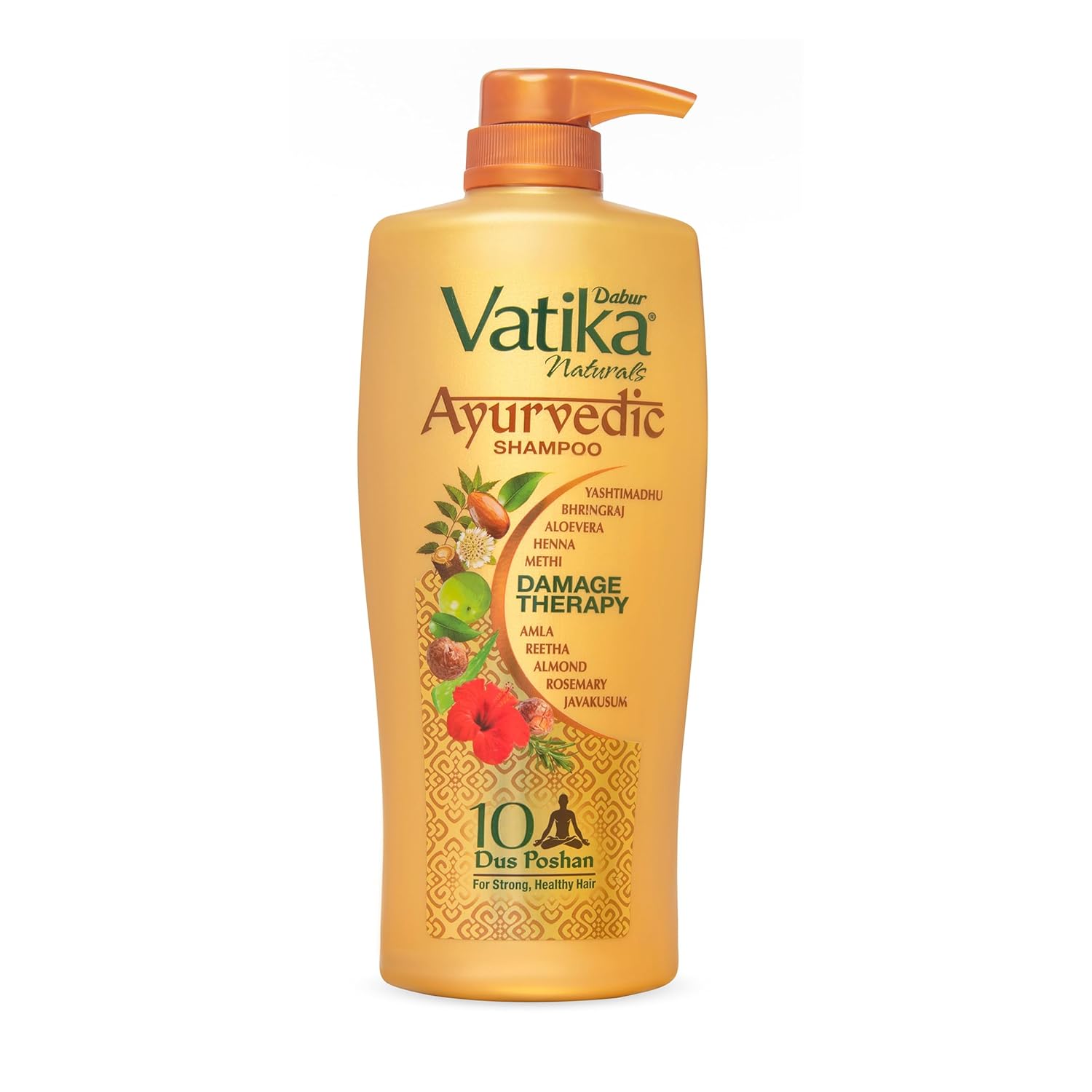 

Dabur Vatika Ayurvedic Shampoo 640ml | With 10 Natural Ingredients | Nourishing Cleanser For Strong, Healthy, Shiny Hair | Suitable For All Hair Types
