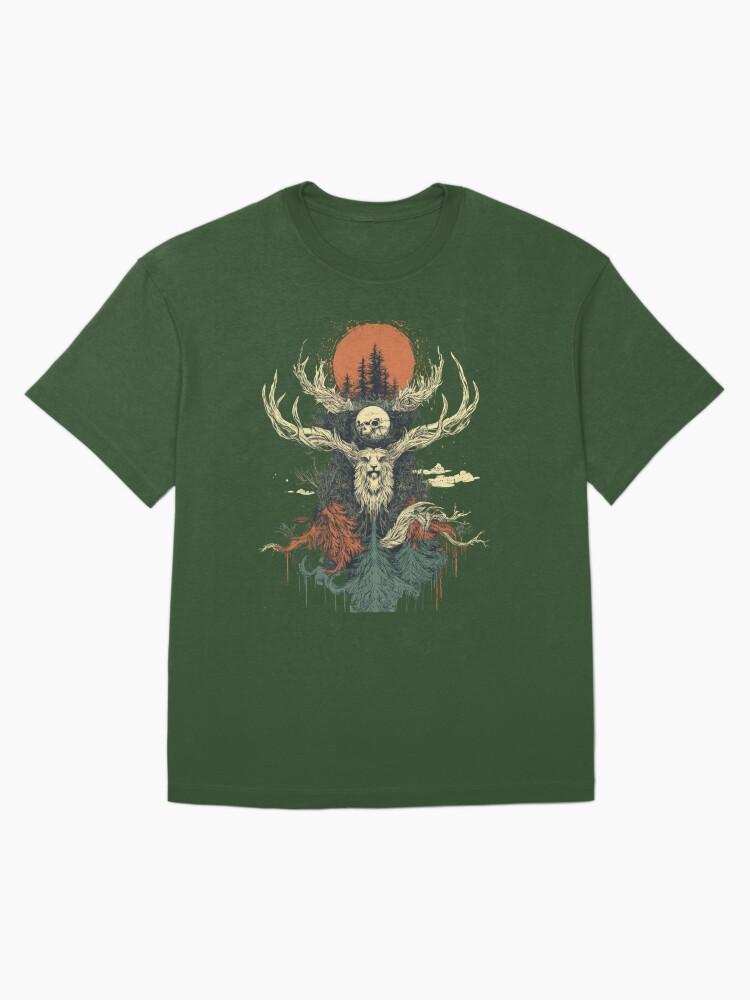 Sons of the Forest Perun and the Sacred Deer: A Mystical Slavic Tribute Oversized Unisex T-Shirt