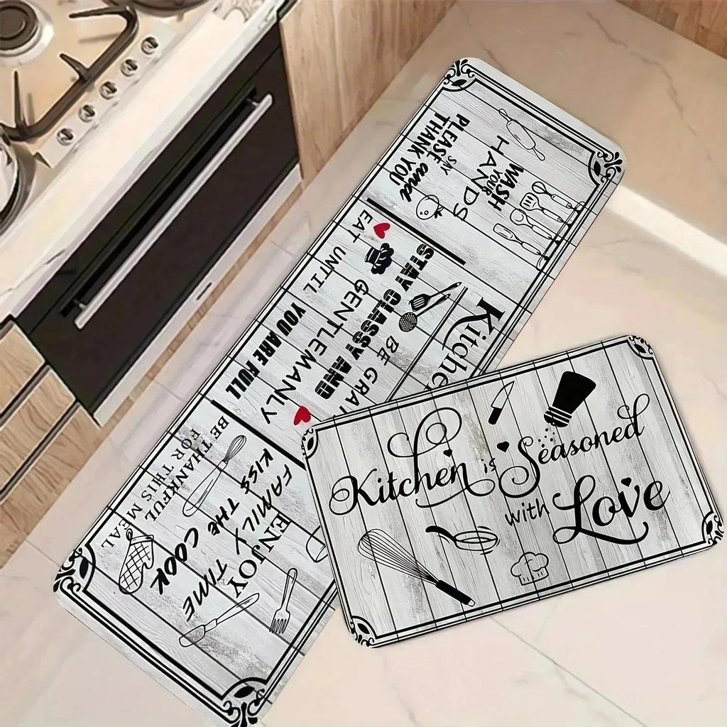 1PC Paw Prints Kitchen Rug Non-Slip Door Mats Pop Design Bathroom Rug Bath Mat Carpet for Home Sink Laundry Decor