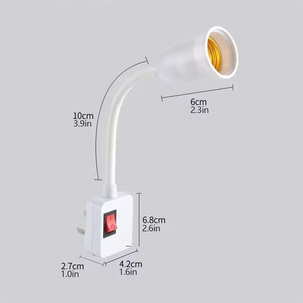 Přímé zásuvné otočné svítidlo s paticí E27, držákem žárovky a vypínačem, EU zástrčka, držák lampy, LED stolní lampa, LED základna lampy, základna lampy