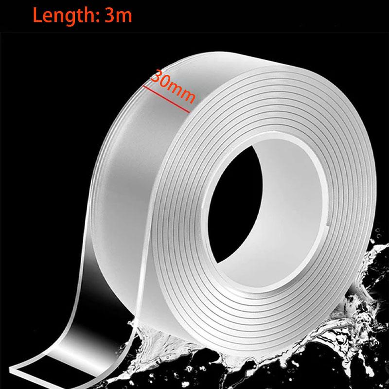Сверхпрочные двусторонние клейкие ленты моющиеся многоразовые водонепроницаемые прозрачные нано-ленты подходят для кухонных и ванных принадлежностей 30mm&3M&2mm