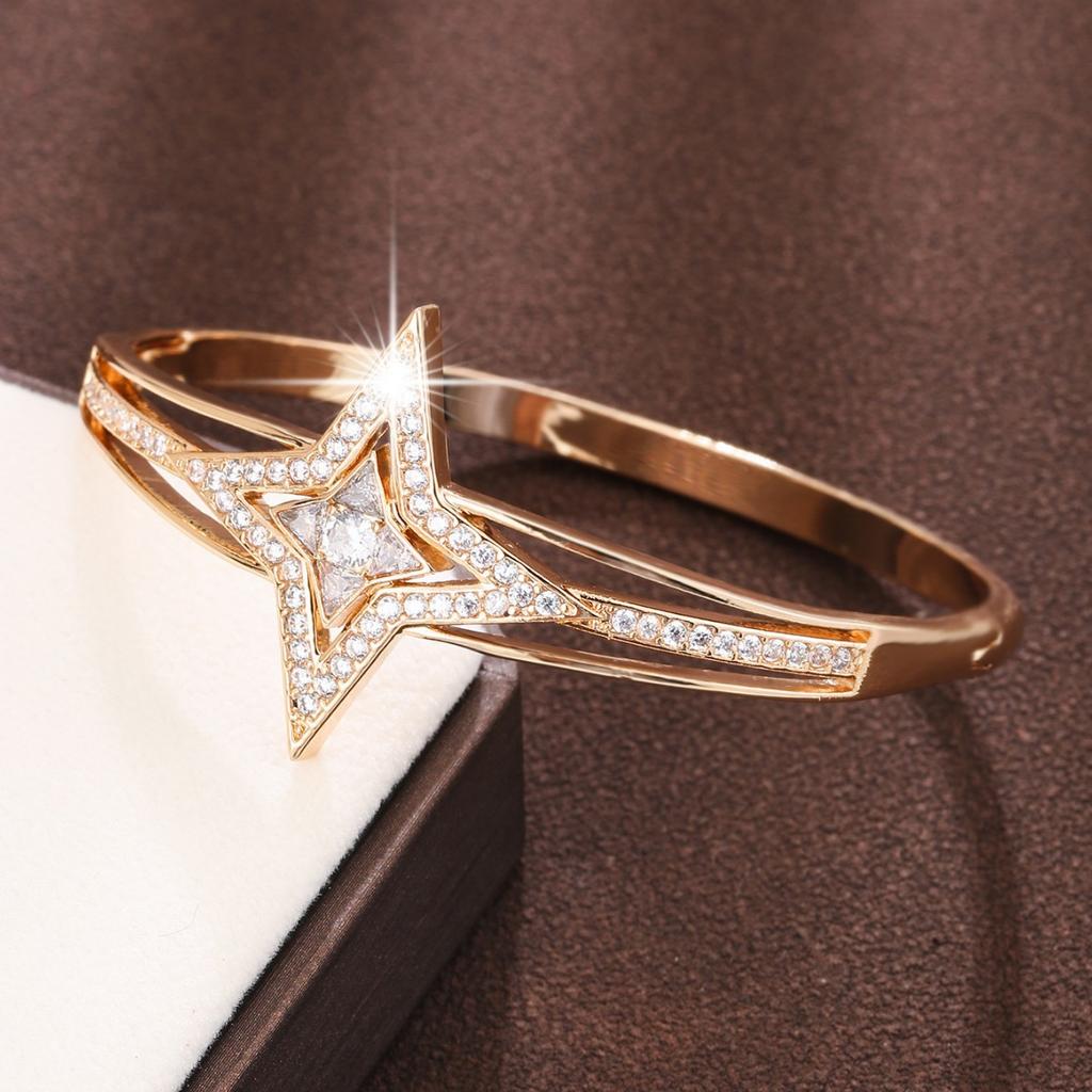 Jewelry New Fashion Super Sparkling Star Shape Micro-Inlaid Zirconia Trendy Light Luxury Bracelet