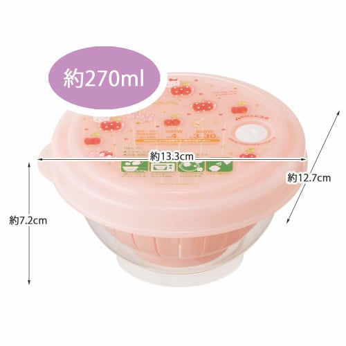 Skater Thin-Wall Rice Freezer Storage Container, Small, 270ml, Hello Kitty Happiness Girl, Sanrio, Made in Japan, RGO1