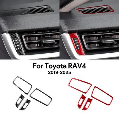 Carbon Fiber Style Air Outlet Trim for Toyota RAV4 XA50 2019-2025 LHD RHD Interior Sticker