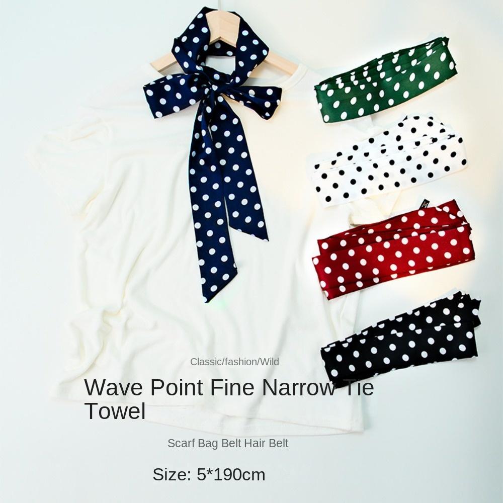 Long Bag Ribbons Wave Point Headbands Fashion Head Scarf for Women