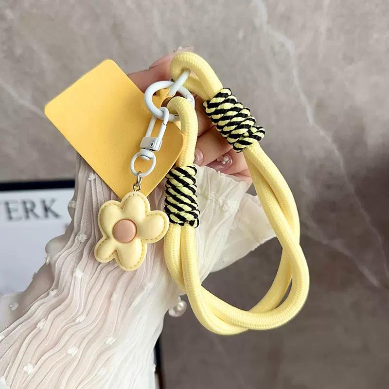 

Korea Y2k Ctue Flower Candy Color Phone Lanyard Simplicity Short Phone Strap Pearl Style Phone Chain Bracelet Phone Accessories