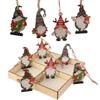 Holiday Charm Ornaments Christmas Gnome Shapes Christmas Wooden Ornaments Set Gnome Gingerbread Man Decorations for Xmas Tree