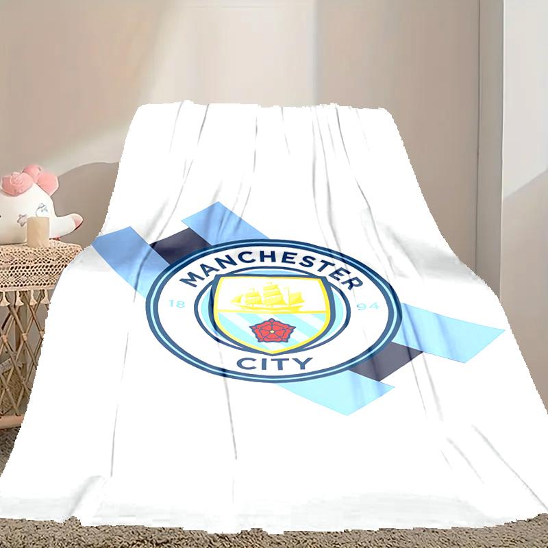 1pc Comfortable Home Print Throw Blanket, Manchester United Manchester City Blanket For Bed and Sofa Use, Special Present For Family