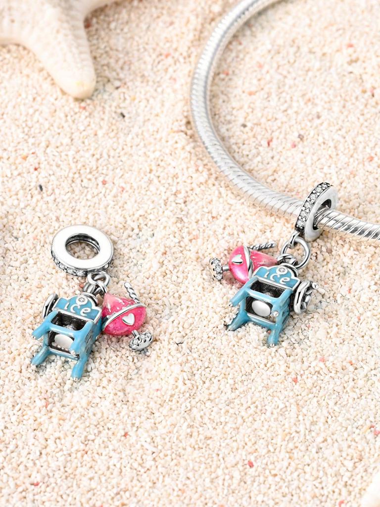 Charm Copper Colors Pinkbow Microphone Bead For Original Bracelet Diy Beads Charms Jewellery Making Gift For Women Styfne