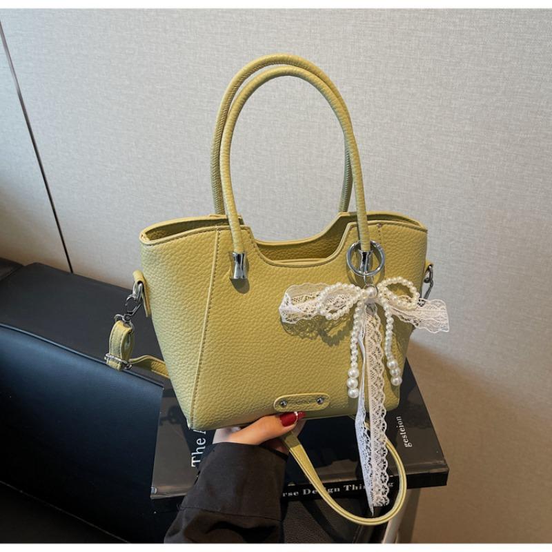 Retro commuter tote handbag, new fashionable large-capacity shoulder bag, simple texture vegetable basket