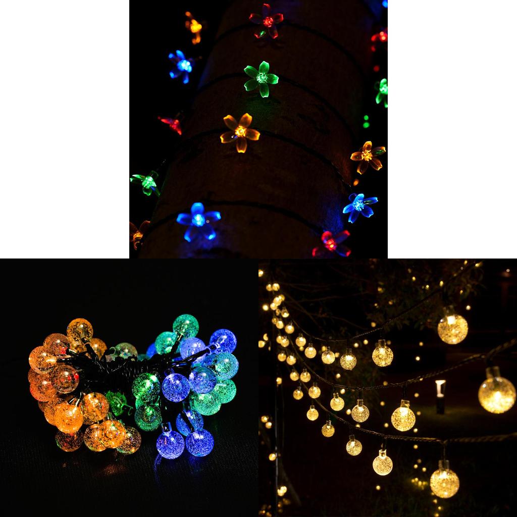 Solar Garden Led String Lights Waterproof For Patio Party And Holiday Decor