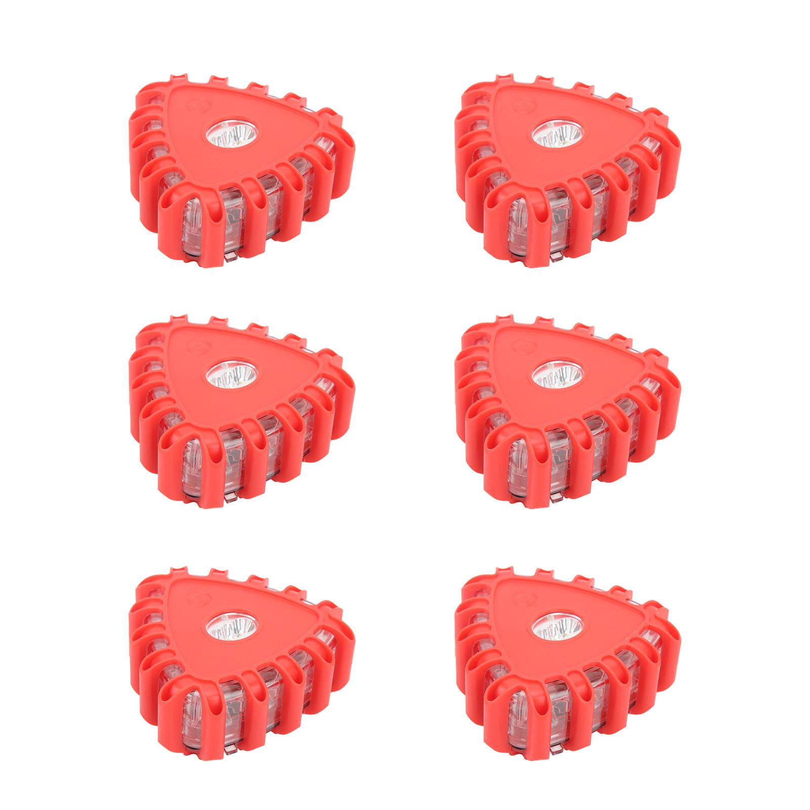 

6PCs LED Roadside Emergency Triangular Lights Multifuntional Warning Flares Safty Signal Light Red червоний