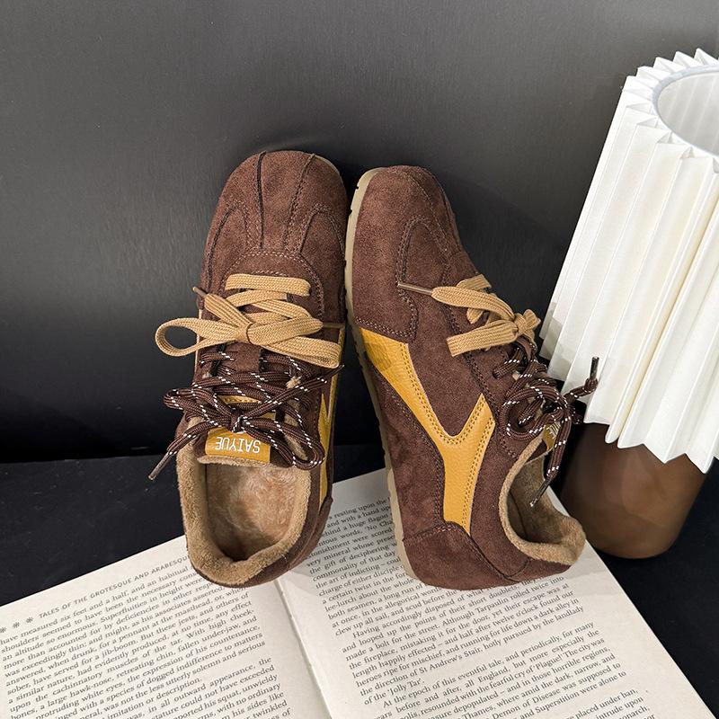 Keep Version~ Inner Height Increase 5cm Leather Retro Forrest Gump Shoes Women's 2025 Autumn and Winter New Casual Moral Training Shoes Tide