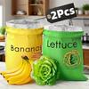 2pcs Banana and Lettuce Fresh-Keeping Bags, Triple-Layer Aluminum Foil Lining with Drawstring Design, Suitable for Refrigerator