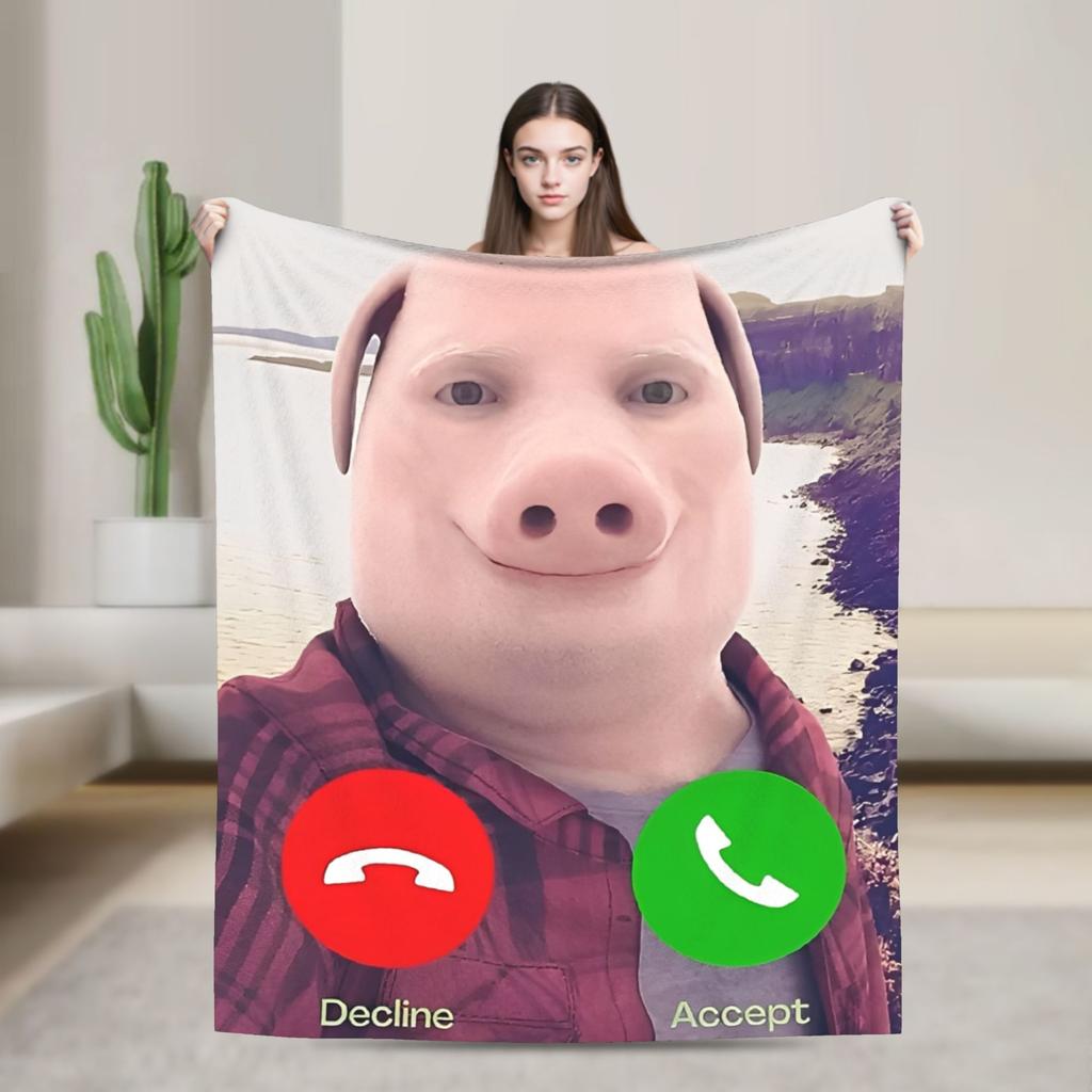 John Pork Is Calling Blankets Quality Warm Soft Throw Blanket Winter Travel Office Home Decor Street Trend Bedspread