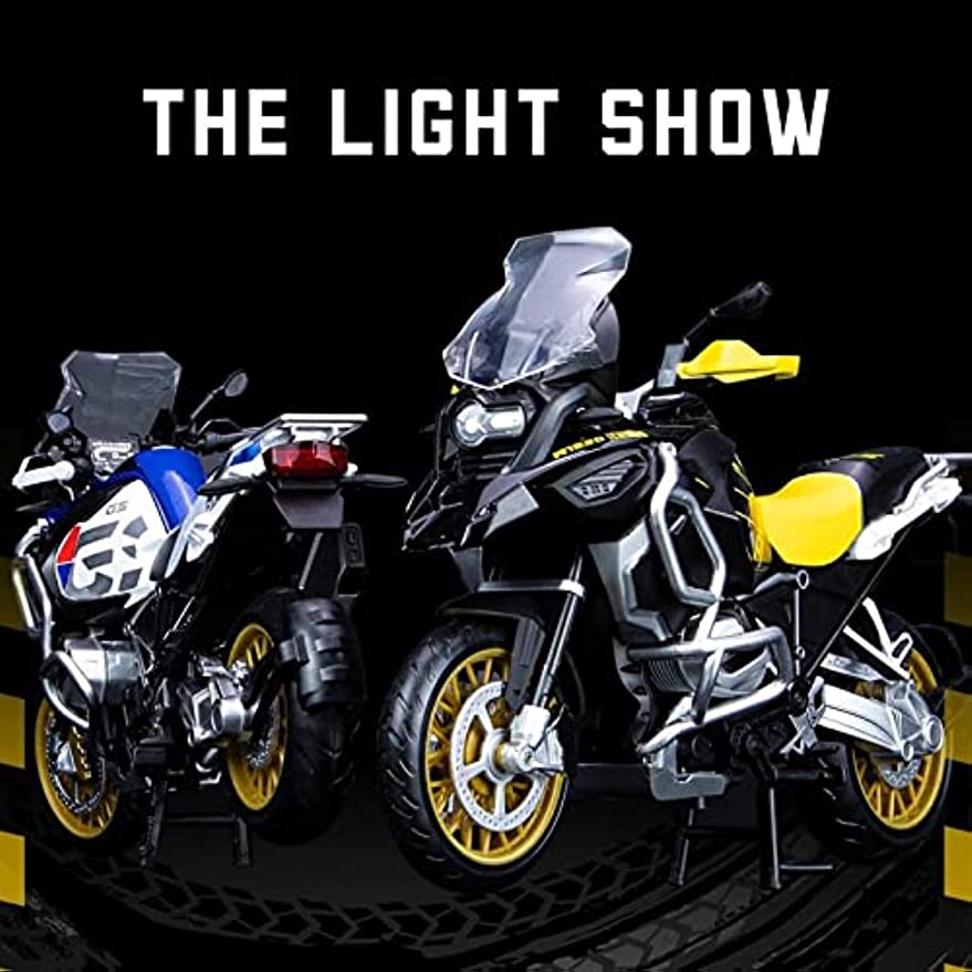1/12 Scale R1250 GS Diecast Motorcycle Model Toy with Sound and Light for Kids Toddler Boys Girls Gift Collection