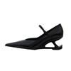 NEW Red Heel Women's Mary Jane Shoes 2025 Spring New Pointed Toe Style Buckle Leather Shoes Black Party Casual Shoes