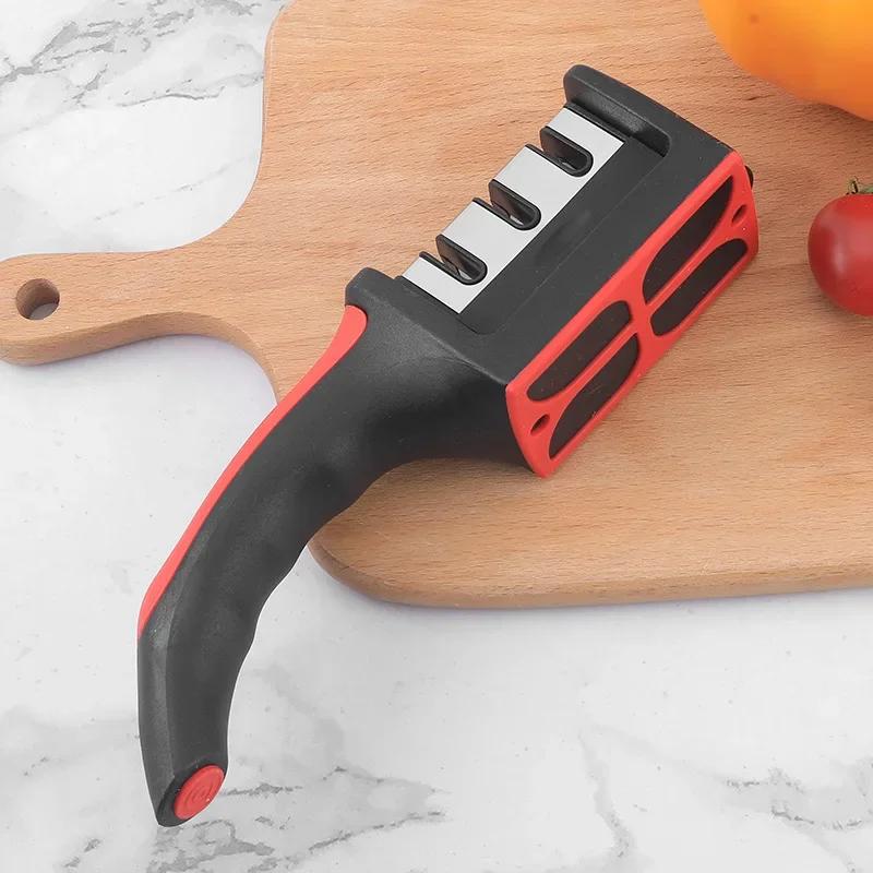 Camping Knife Sharpener Three-purpose Sharpening Stone Edc Bar Kitchen Knives Professional Accessories Dining Home Garden