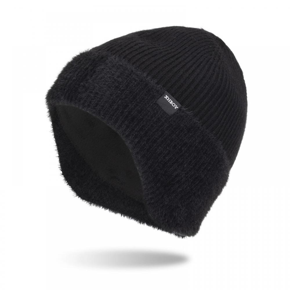 Knitted Wool Hat Winter Thick Pullover Sleeve Cap Men's Outdoor Hat Ski Cap Skullies Beanies