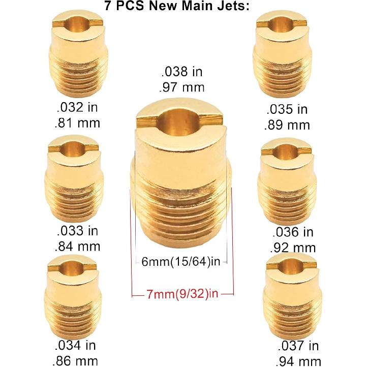 YAMAKATO Aftermarket Carburetor Jet Kit for Predator 212 cc Hemi or Non Hemi 032 033 034 035 036 037 038 and 140 E-Tube, Also for 196cc GX160